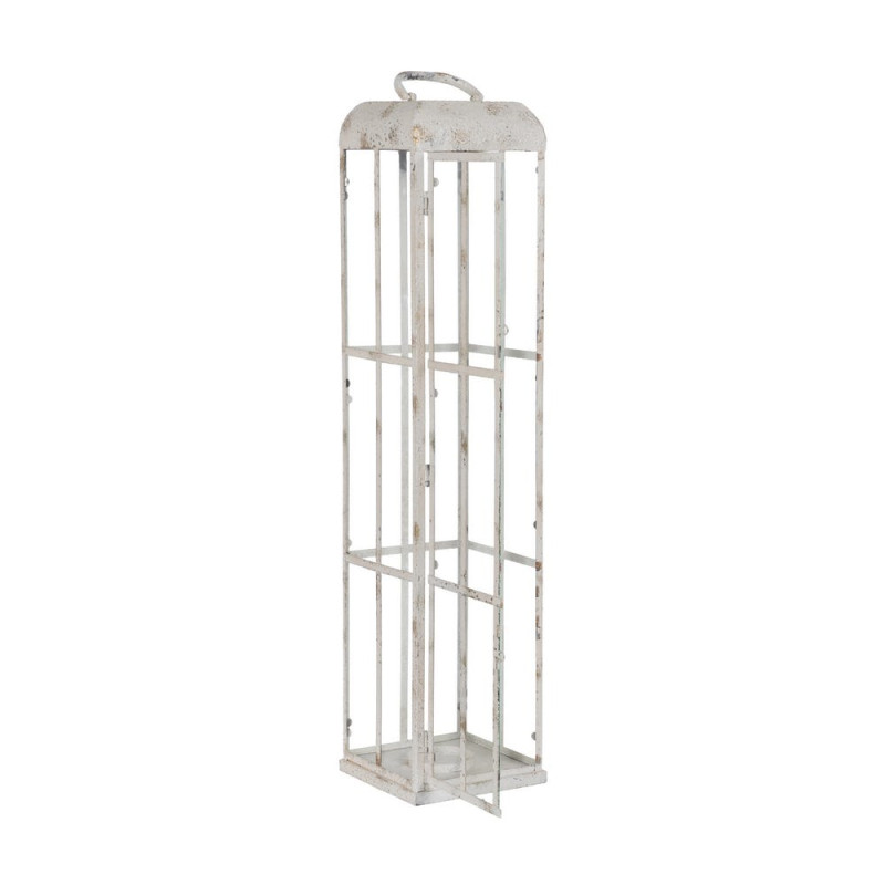 Lanterne photophore métal verre blanc 81 cm Alyrane Ixia - 1
