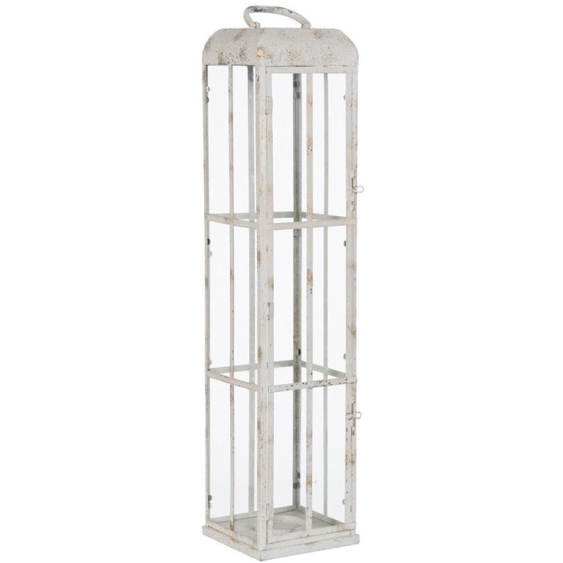 Lanterne photophore métal verre blanc 81 cm Alyrane Ixia - 2