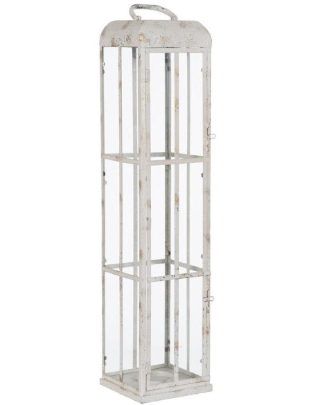 Lanterne photophore métal verre blanc 81 cm Alyrane Ixia - 2
