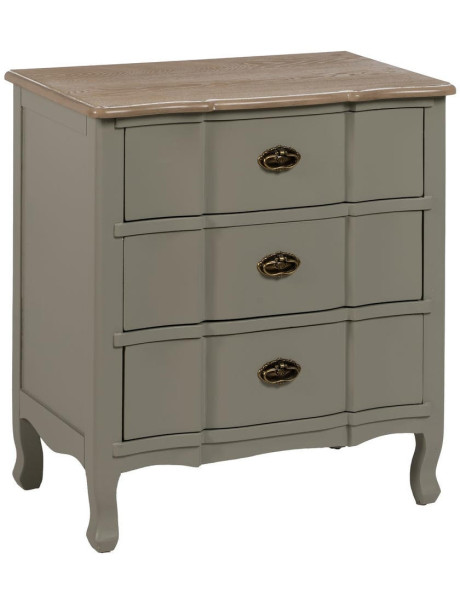 Table de chevet 3 tiroirs bois taupe 66x40x76 cm Roviane Ixia - 1