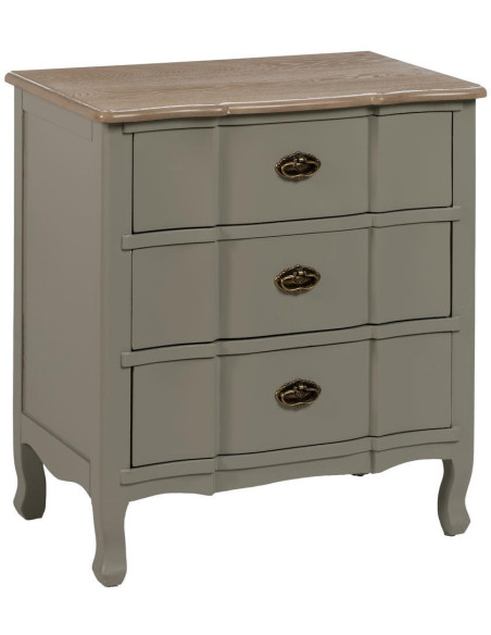 Table de chevet 3 tiroirs bois taupe 66x40x76 cm Roviane Ixia - 1