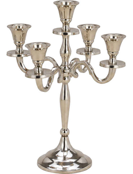Chandelier 5 branches métal argenté 23x23x27 cm Syvrane Wurm - 1
