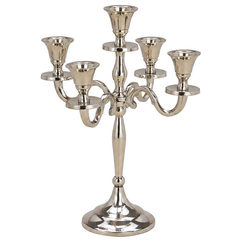 Chandelier 5 branches métal argenté 23x23x27 cm Syvrane Wurm - 1