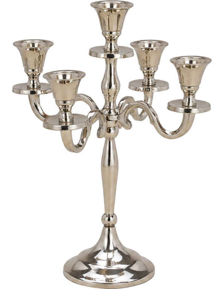 Chandelier 5 branches métal argenté 23x23x27 cm Syvrane Wurm - 1