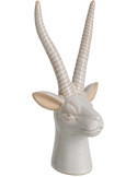 Tête d’antilope décorative porcelaine écrue 19 cm Bovec