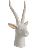 Statuette tête d’antilope décorative porcelaine écrue 13x10,5x23,5 cm Bovec