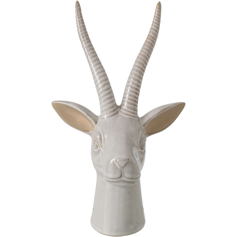 Statuette antilope porcelaine écrue 17x12x28,5 cm Bovec J-Line - 2