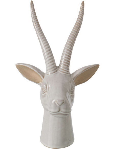 Statuette antilope porcelaine écrue 17x12x28,5 cm Bovec J-Line - 2
