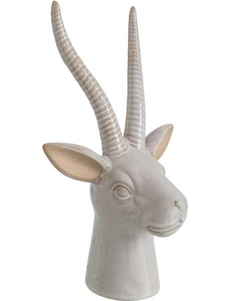Statuette antilope porcelaine écrue 17x12x28,5 cm Bovec J-Line - 1