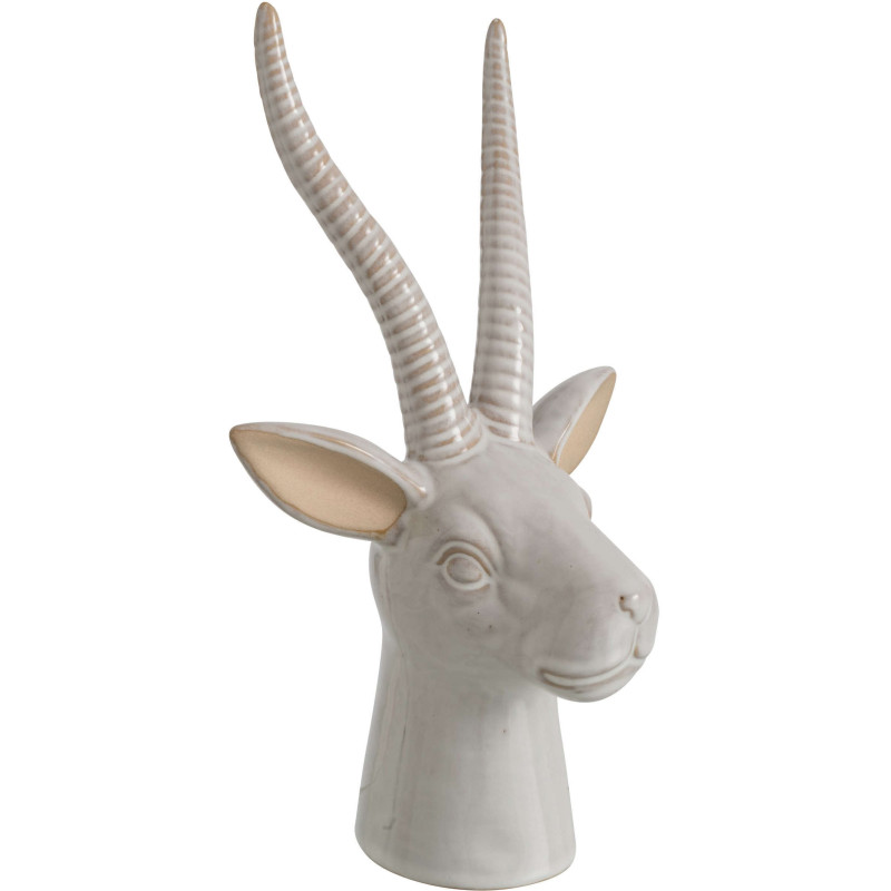 Statuette antilope porcelaine écrue 17x12x28,5 cm Bovec J-Line - 1