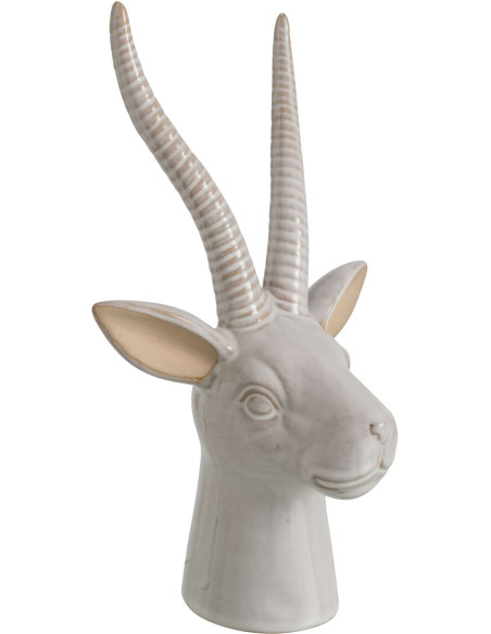 Statuette antilope porcelaine écrue 17x12x28,5 cm Bovec J-Line - 1