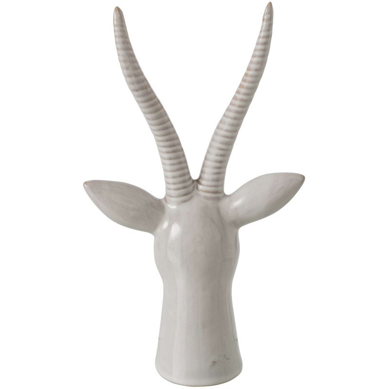 Statuette antilope porcelaine écrue 17x12x28,5 cm Bovec J-Line - 3