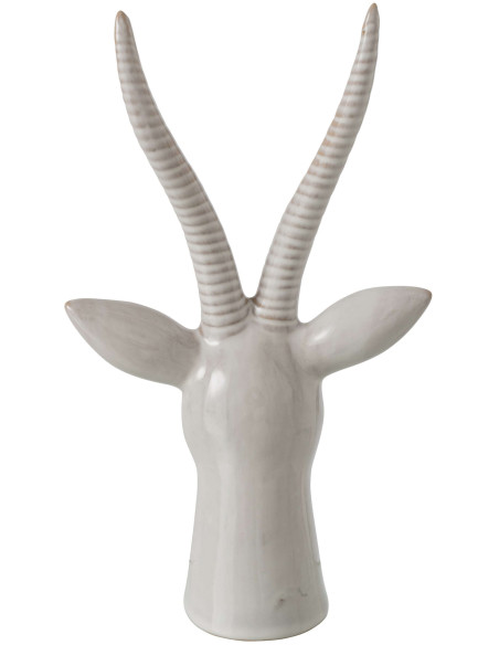 Statuette antilope porcelaine écrue 17x12x28,5 cm Bovec J-Line - 3