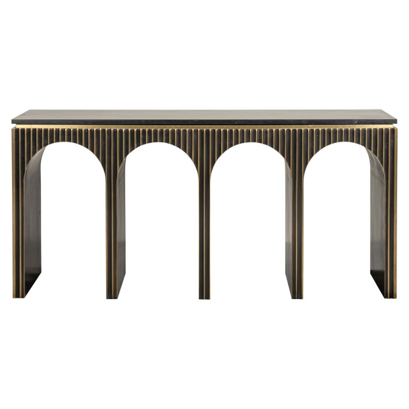 Console design marbre noir et laiton 160 cm Les Arcs Richmond Interiors - 2