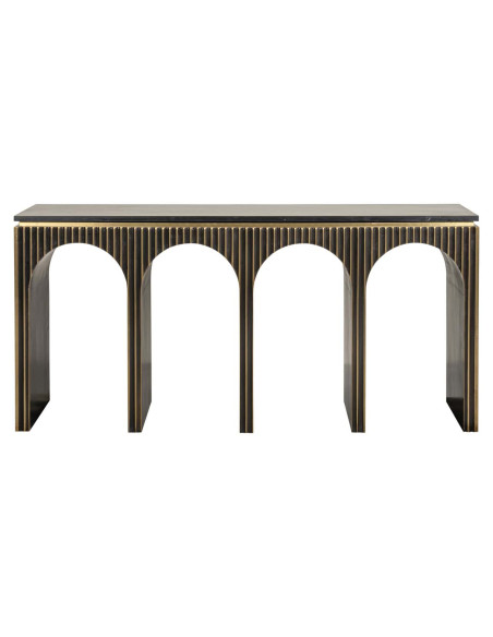 Console design marbre noir et laiton 160 cm Les Arcs Richmond Interiors - 2
