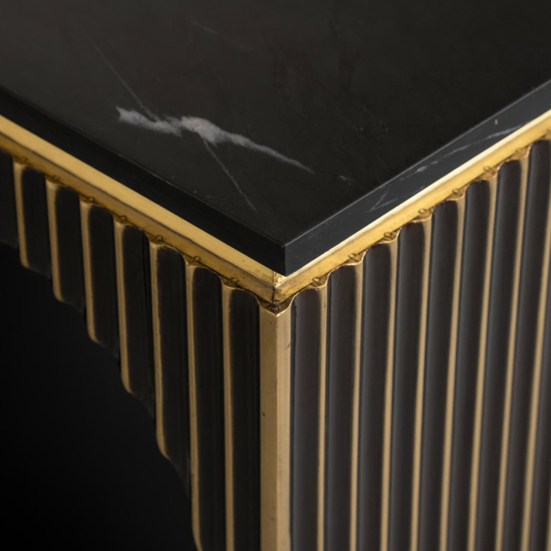 Console design marbre noir et laiton 160 cm Les Arcs Richmond Interiors - 4