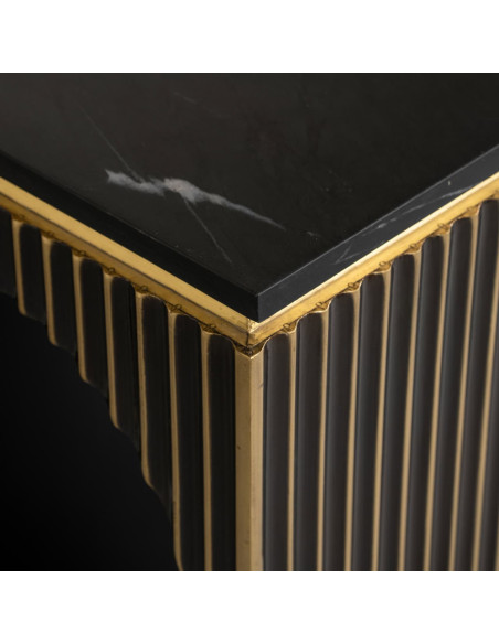 Console design marbre noir et laiton 160 cm Les Arcs Richmond Interiors - 4