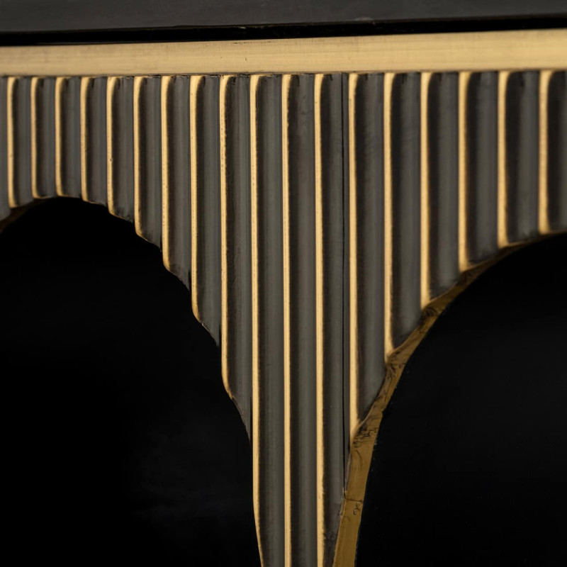 Console design marbre noir et laiton 160 cm Les Arcs Richmond Interiors - 5