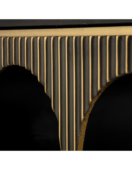 Console design marbre noir et laiton 160 cm Les Arcs Richmond Interiors - 5
