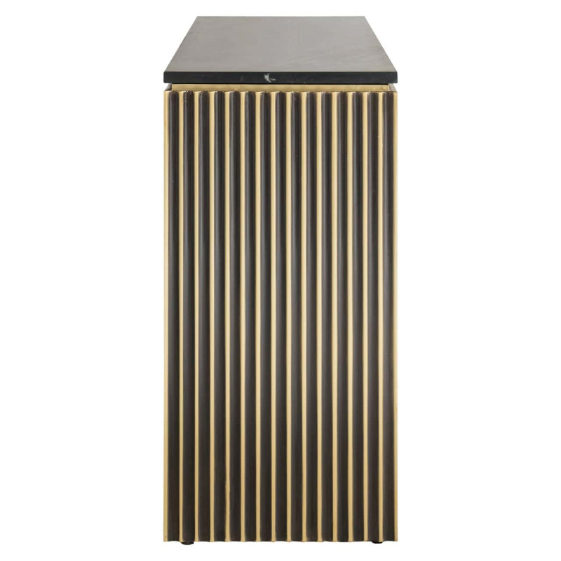 Buffet design 3 portes marbre noir doré 160 cm Les Arcs Richmond Interiors - 3