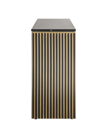 Buffet design 3 portes marbre noir doré 160 cm Les Arcs Richmond Interiors - 3