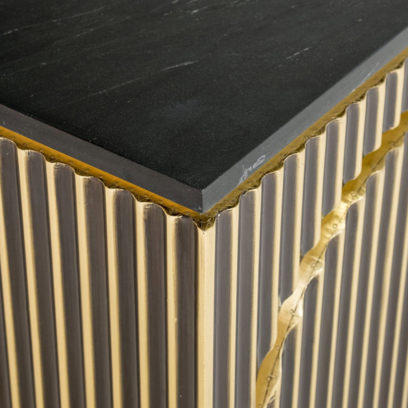 Buffet design 3 portes marbre noir doré 160 cm Les Arcs Richmond Interiors - 6