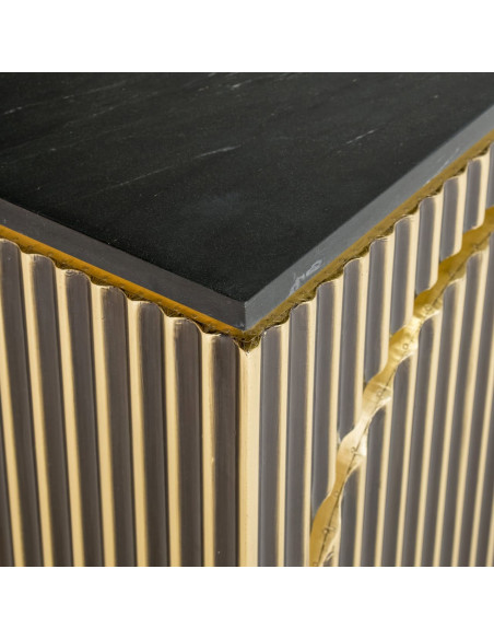 Buffet design 3 portes marbre noir doré 160 cm Les Arcs Richmond Interiors - 6
