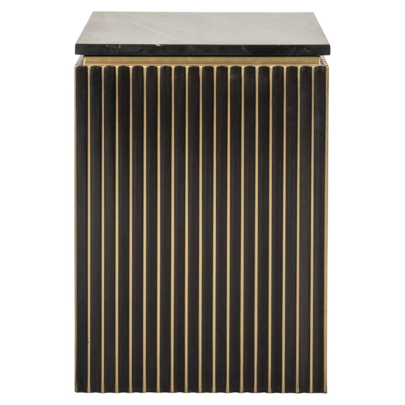 Table de chevet marbre noir doré 50x43x60 cm Les Arcs Richmond Interiors - 3