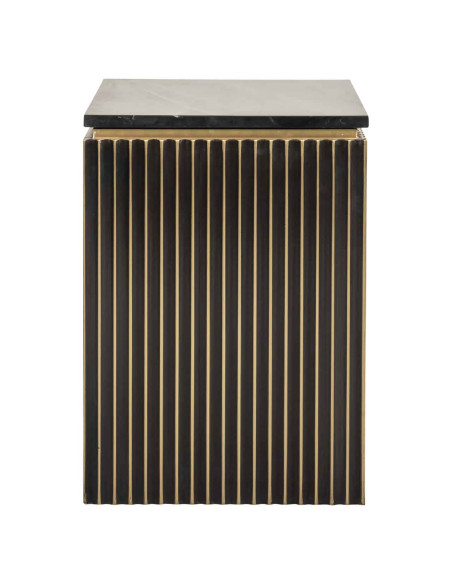 Table de chevet marbre noir doré 50x43x60 cm Les Arcs Richmond Interiors - 3