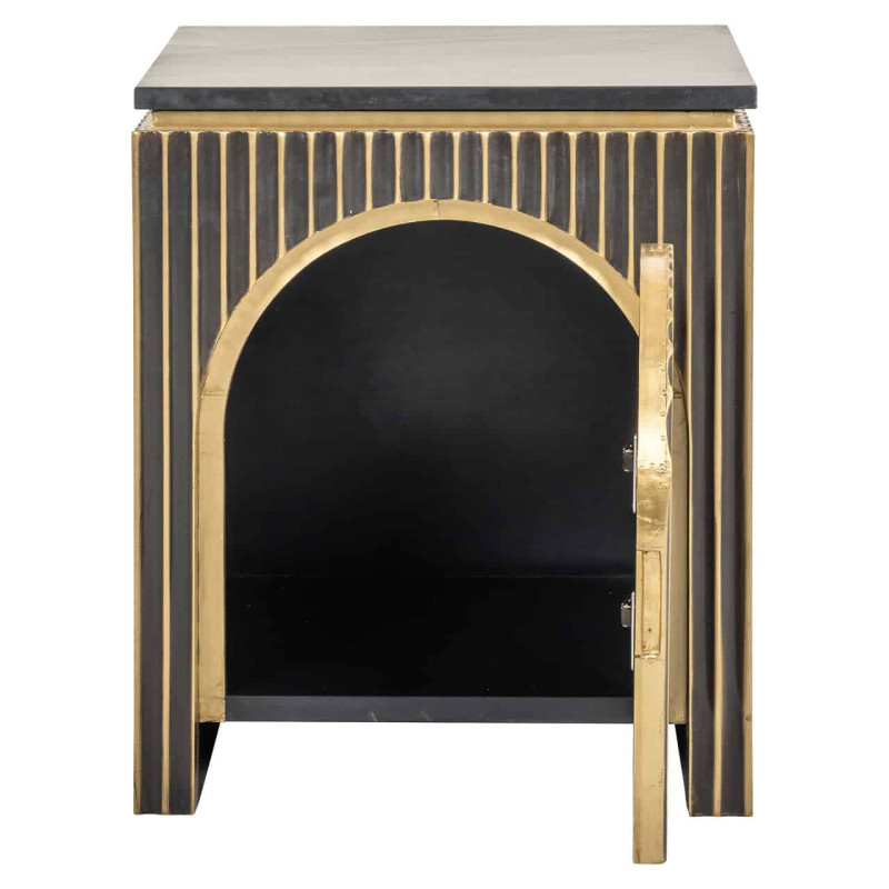 Table de chevet marbre noir doré 50x43x60 cm Les Arcs Richmond Interiors - 4