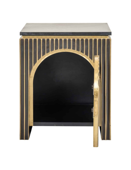 Table de chevet marbre noir doré 50x43x60 cm Les Arcs Richmond Interiors - 4