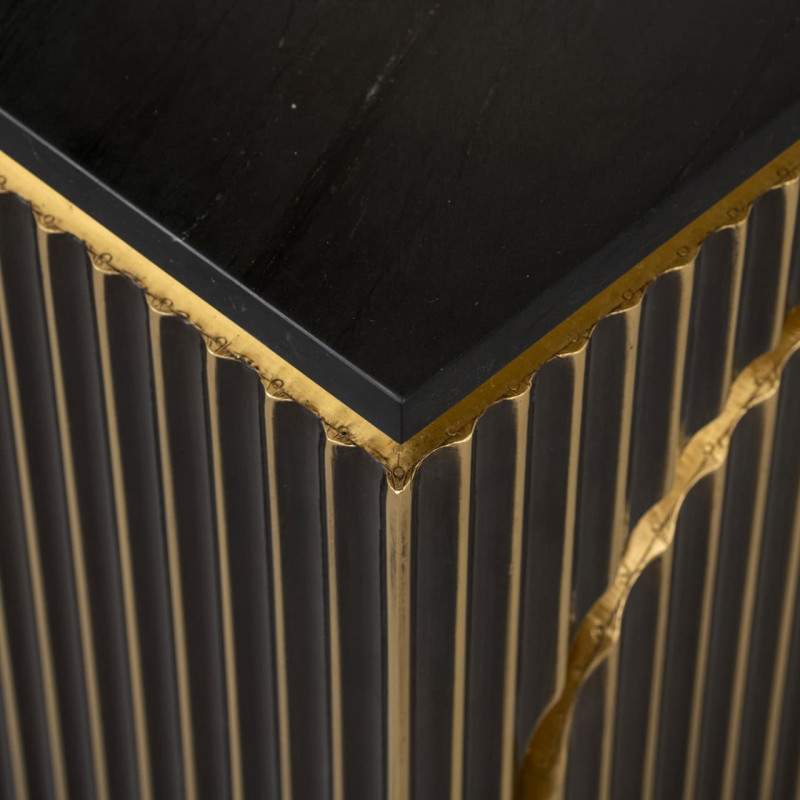 Table de chevet marbre noir doré 50x43x60 cm Les Arcs Richmond Interiors - 6