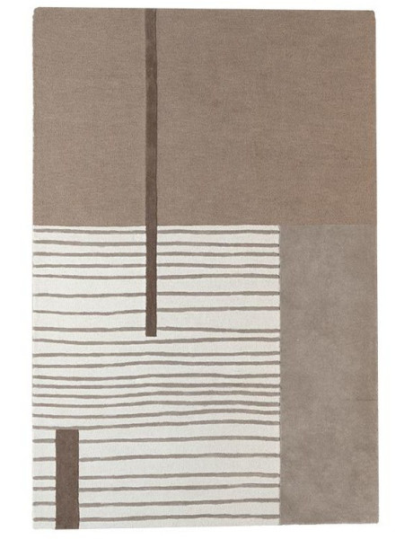 Tapis en laine graphique beige taupe 300x400 cm Nash Lifestyle Home Collection - 1