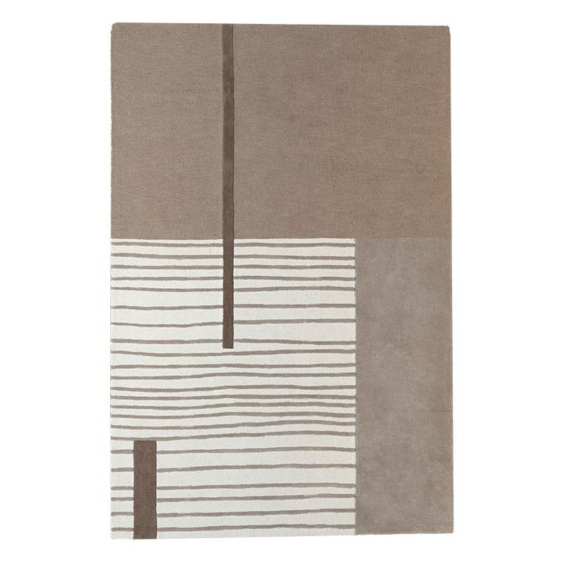 Tapis en laine graphique beige taupe 300x400 cm Nash Lifestyle Home Collection - 1