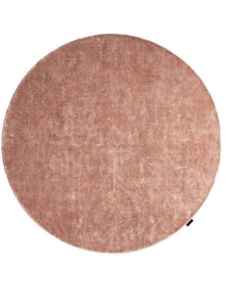 Tapis rond rose poudré en viscose 250 cm Kenshin