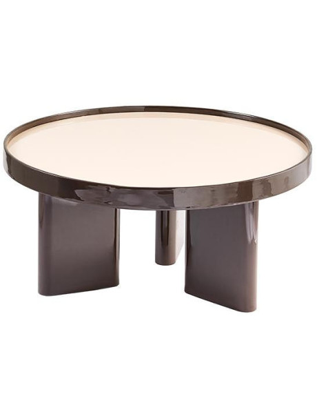 Table basse ronde marron plateau crème 75,5 cm Marlena Lifestyle Home Collection - 1