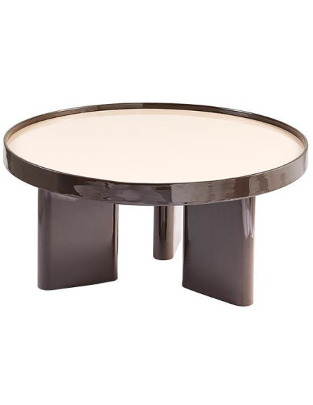 Table basse ronde marron plateau crème 75,5 cm Marlena Lifestyle Home Collection - 1