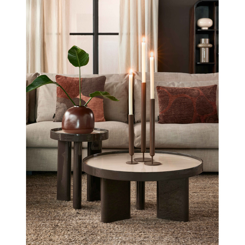 Table basse ronde marron plateau crème 75,5 cm Marlena Lifestyle Home Collection - 2