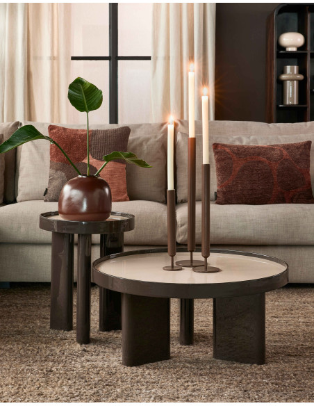 Table basse ronde marron plateau crème 75,5 cm Marlena Lifestyle Home Collection - 2