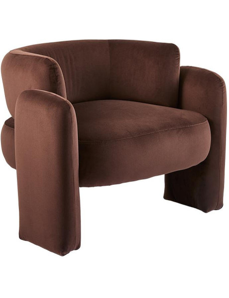 Fauteuil lounge tissu marron 90x78x70 cm Diadema Lifestyle Home Collection - 1