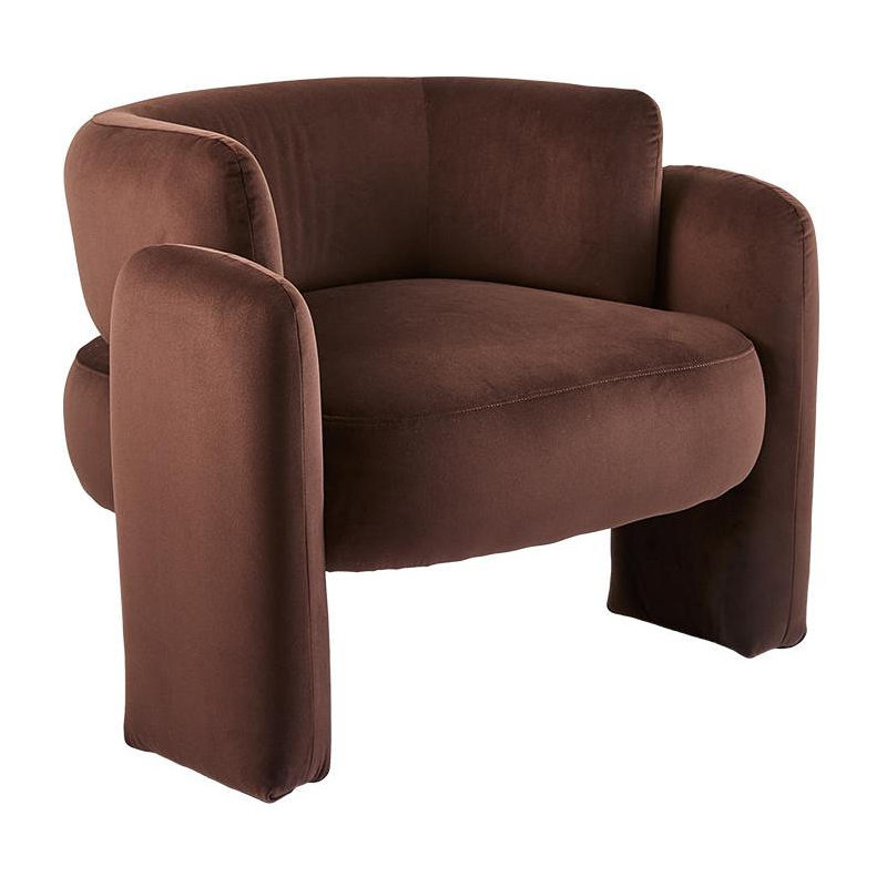 Fauteuil lounge tissu marron 90x78x70 cm Diadema Lifestyle Home Collection - 1