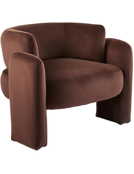 Fauteuil lounge tissu marron 90x78x70 cm Diadema Lifestyle Home Collection - 1