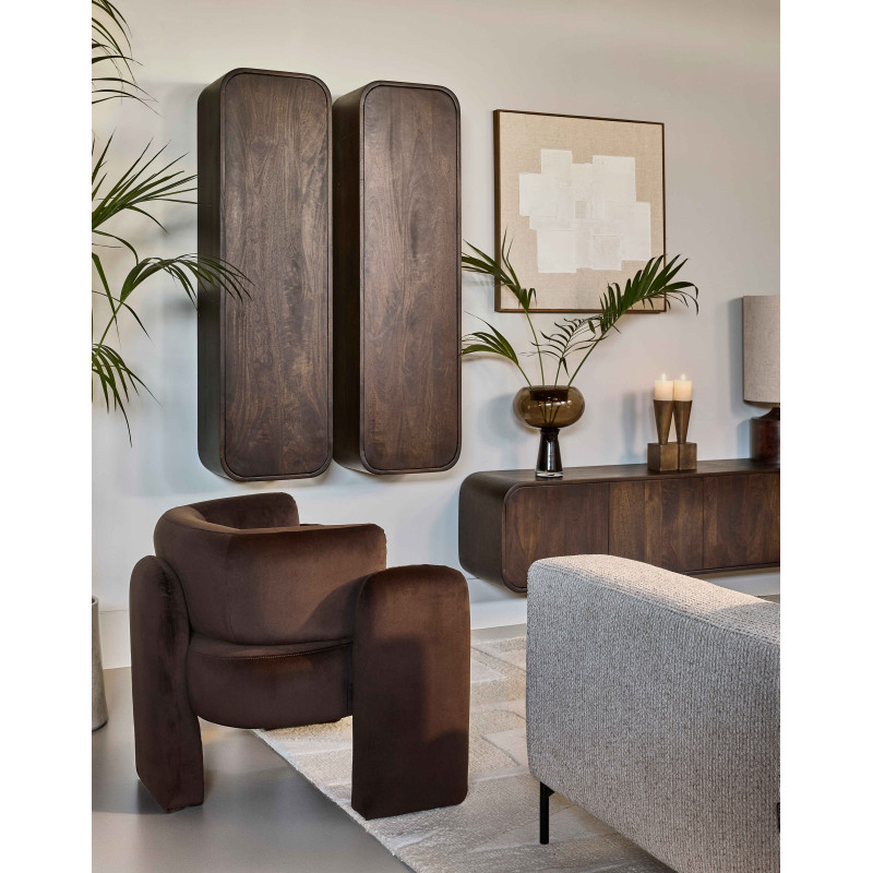 Fauteuil lounge tissu marron 90x78x70 cm Diadema Lifestyle Home Collection - 2