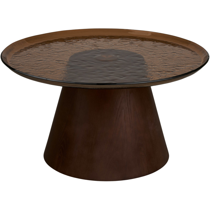 Table basse ronde verre fumé brun 80 cm Orvieto House Nordic - 1