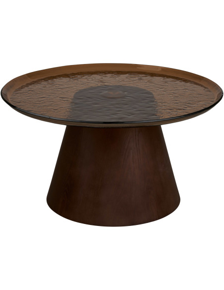 Table basse ronde verre fumé brun 80 cm Orvieto House Nordic - 1
