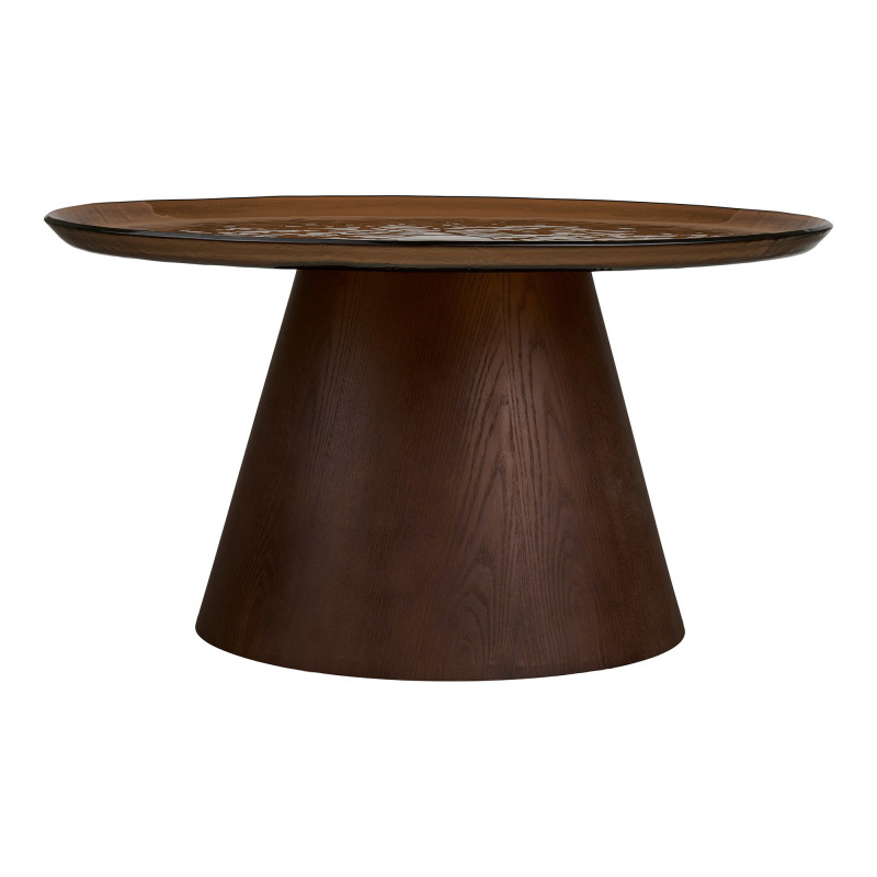 Table basse ronde verre fumé brun 80 cm Orvieto House Nordic - 3