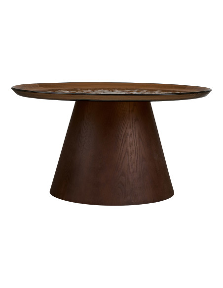 Table basse ronde verre fumé brun 80 cm Orvieto House Nordic - 3