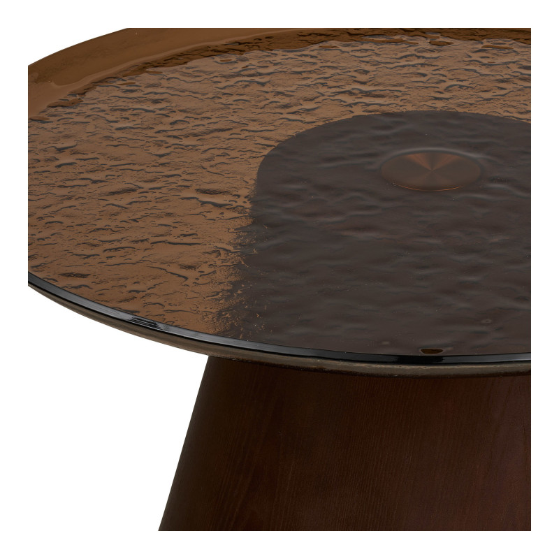 Table basse ronde verre fumé brun 80 cm Orvieto House Nordic - 4