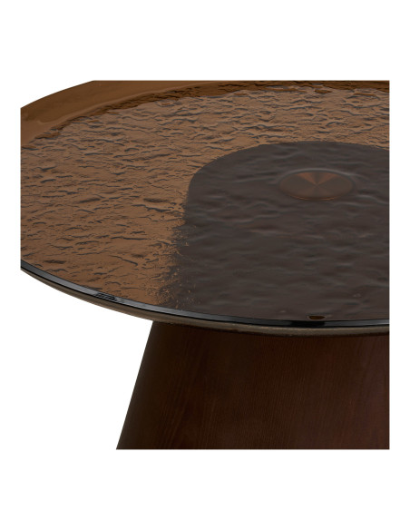 Table basse ronde verre fumé brun 80 cm Orvieto House Nordic - 4