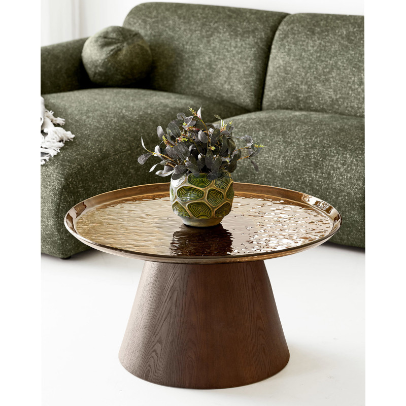 Table basse ronde verre fumé brun 80 cm Orvieto House Nordic - 2